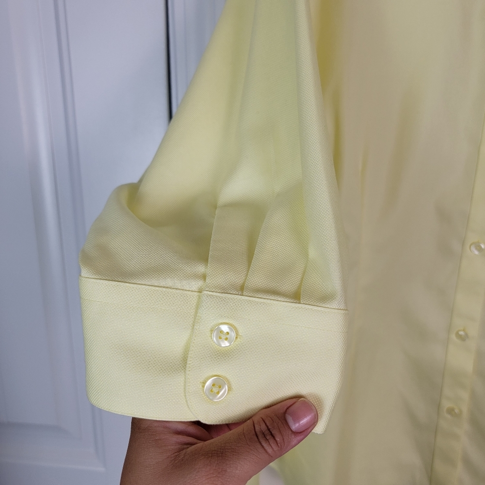 Coldwater Creek Womens Plus Size 3x‎ Button Up Shirt Top Yellow Non iron - Picture 4 of 9